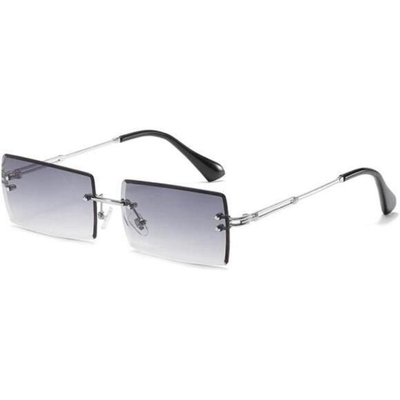 Y2K Rimless Rectangle Sunglasses Retro 2000s Frameless Glasses UV400 Unisex - Picture 1 of 7